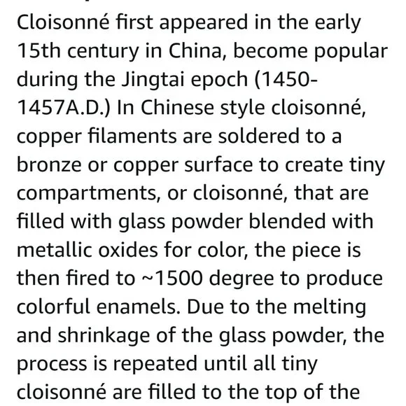 Vtg 10" Oriental Cloisonne Vase Blue Bird Dahlia Plum Royal Blue Asian Chinese - Picture 14 of 15